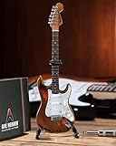 Axe Heaven: Fender Strat Aged Sunburst Distressed Miniature Guitar Model. For ギター