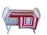 Baby Doll Bedding Modern Hotel Style Cradle Bedding, Red by BabyDoll Bedding