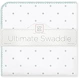 SwaddleDesigns Ultimate Receiving Blanket, Sterling Little Dots, SeaCrystal [並行輸入品]