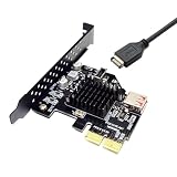 xiwai USB 3.1 フロントパネルソケット USB 2.0 - PCI-E Express アダプターカード マザーボード用 ブラック