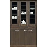 モーリス 日本製 アルダー材 食器棚 105ダイニングボード (ダークブラウン)