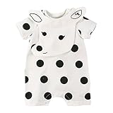 Baby Nest 夏 ベビー服 半袖ロンパース よだれパッド付き 取り付け可 女の子 男の子 スポッティ コットン グリーン 6-9M