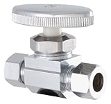 LDR 537 5100QT 3/8-Inch Comp by 3/8-Inch FIPQuarter Turn Shut-Off Angle Valve Low Lead, Chrome Plate
