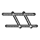 Perfk 多角度 測定ルーラー　四角定規　自由スコヤ　テンプレートツール　調整可能　黒