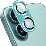 CeiLarv カメラフィルム iPhone 16 / iPhone 16 Plus 用 カメラ保護 全面保護 9H強化ガラス 黒縁取り アルミ合金 国産旭硝子素材 耐衝撃 高透過率 気泡なし 液晶画面保護 カメラレンズ保護フィルム 貼り付け簡単 キズ防止 露出オーバー防止 自動吸着 アイフォン16/16 プラス 対応 - グリーン