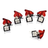 Aliciga 照明スイッチ レッド カバー LED ロッカー トグルスイッチ 12V 20A SPST ON/OFF 車 トラック 合金 プラスチック ボタン ５入り