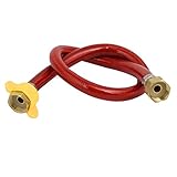 uxcell 蛇口コネクタ 編組ステンレス鋼 ダブルロック トイレ用品コネクタ/ライン 60cm全長 レッド