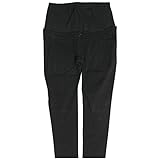 マタニティ パンツ お腹周りウエストリブ付き ストレッチ ツイル スキニーパンツ ブラック-M7824 L