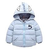 ベビー服 キッズ コート 軽量　子供服 秋冬 可愛い　動物デザイン　中綿ジャケット 防寒 アウター 上着 綿服　男の子 女の子 ソフト 暖かい お洒落 90/100/110/120/130 （ライトブ