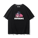 CHENGZI ブルーアーカイブ 半袖 tシャツ ブルアカ 棗 イロハ グッズ メンズ レディース 痛い服 夏服 綿 可愛い キャラクター 半袖 薄手 爽やか 演出服 萌え グッズ 誕生日 プレゼント オシャレ (ブラック,2XL)