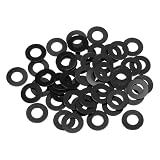 uxcell 80個 平ワッシャーM6ナイロン 平座金6mm内径 12mm外径 0.5mm厚さ プラスチックスペーサー スクリューボルト ガーデン 蛇口 配管 修理 機械産業用 黒