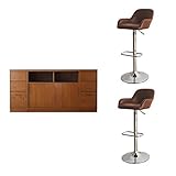 ブラウン／ダイニングセット 3点 テーブル チェア おしゃれ バー ダイニング 上品 カッコいい 収納 200 ブラック ブラウン