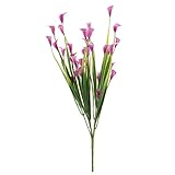 B Baosity 人工カラユリ　フラワー　ブーケ　ウェディング　ホーム　花　装飾　全5色選べる　　 - ローズレッド