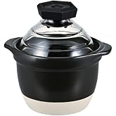 フタがガラスのご飯釜1~2合 中が見える 耐熱ガラス 陶器 日本製