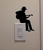YINGKAIカウボーイPlaying Guitar Onライトスイッチデカールビニールデカール壁ステッカーアートリビングルームCarving壁デカールステッカー子供部屋ホームウィンドウ装飾
