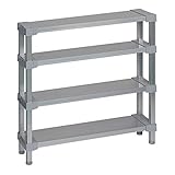 選べる幅サイズ31段階！軽量アルミ製 収納ラック4段 棚板奥行18cm 高さ80cm 幅バリエーション30cm～180cm (50cm)