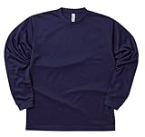 [グリマー] Tシャツ UVカット・吸汗速乾 ドライメッシュ長袖Tシャツ4.4oz [メンズ] ネイビー M