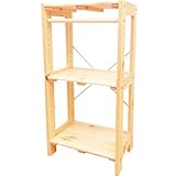 パイン材　 ナチュラル　木製収納ウッドラック ３段 無垢