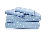 Nate and Nat NNF-TX-DB Kids Flannel Sheet Sets, 150 GSM, X-Large, Dreamy Star Blue [並行輸入品]