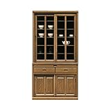 食器棚 完成品 幅100cm 引き戸 木製 ソフトブラウン 国産品 日本製