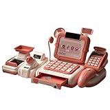 Jopsavmレジおもちゃ、子供用プレイセット、ごっこ遊び、模擬レジ、会計、知育玩具、誕生日、クリスマス、ギフト (レッド)