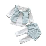 Pojour 春 0-2歳 2-7歳女の子可愛い上下セット キッズ 綿 通気 ブルー(100cm)
