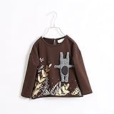 M.Z.L　春用生地入荷　兎顔　★2015春新商品★春用生地入荷♪　韓国子供服　 長袖Tシャツ　100cm 110cm 120cm 130cm 140cm (110cm, ブラウン)