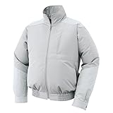 空調服 空調風神服 2017年新商品 肩パット付 チタン加工 長袖ブルゾン作業着（ファンなし/単品）<099-KU92200> (L, 6-シルバー)