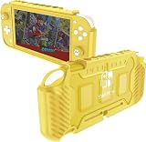 KIWIHOME Switch Lite用ケース 丈夫 滑り止め 耐衝撃 保護ケース Switch Lite専用 親指グリップキャップ付き Switch Lite用ケース 男の子用(イエロー)