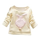 杜屋トヤ　子供　長袖　可愛い　漫画のウサギのTシャツ　プルオーバー　セーター　秋　冬　　ルームウェア　暖かい　保温　プレゼント　ギフト　グレー、ベージュ　ロングスリーブ　80/90/100/110 (