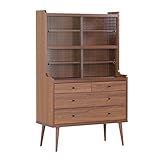 食器棚 引き戸 キャビネット カップボード完成品 aster 900HGガラスチェスト ブラウン