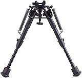 【軽い サバゲに有利】バイポッド タクティカルバトルバイポッド vsr-10 l96 20mmレール対応 6-9 インチ伸縮レールマウント付き QDBipod (軽量モデル ブラック)