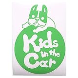 グリーン（緑） 犬 フレンチブルドッグ 円 Kids in the car キッズ イン ザ カー キッズインカー ステッカー 窓ガラス用シールタイプ 車 円戌 干支 動物