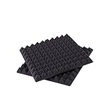 SOOMJ【ピラミッド型】吸音 シート 軽量吸音/防音/断熱材デザインボード500mm×500mm 厚さ50mm 密度50K 20枚入 (ブラック)