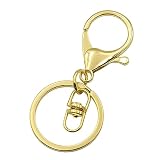 KUKU工房 キーホルダー金具 キーリング 材料 ハンドメイド 10個セット (ゴールド)