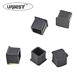 URBEST 27 x 27 x 22 mmゴムブラック正方形家具足カバー家具の脚のプロテクター( 20個パック)
