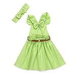 Cutelove 子供ドレス ワンピース 女の子 ドレス＆ヘッドバンド＆ベルト キャミワンピース 蝶結び付き バックレス 袖なし 可愛い 夏 素敵