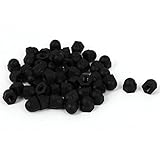 uxcell　キャップナット　六角ドングリキャップナット　M3ネジ直径　ドーム形　ナイロン製　ブラック　50個入り