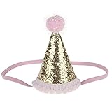 Baobao Baby Girl Boy誕生日パーティースパンコールクラウン帽子ヘッドバンドHairband写真プロップ US サイズ: S カラー: ゴールド