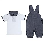 Domybest ベビー服 Tシャツ 男の子　半袖tシャツ+ハーレムパンツ 　コトン2点セット　0-2歳　キッズ 赤ちゃん 春 夏 秋 　セットアップ お出かけ 普段着　遊園 (100 18-24ヶ月