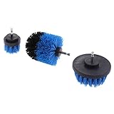 F Fityle 清掃ブラシ　電動ドリルブラシ　1/4インチ　タイル 浴漕 グラウト　清掃ブラシ　スクラブブラシ　全5色選択 - 青