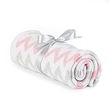 DEMDACO Chenille Baby Blanket, Pink Chevron by Demdaco
