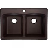Franke楕円33 "デュアルマウントGraniteダブルボウルキッチンシンク、モカ