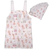 ガールズ小物[Family Fashion]子供用北欧柄三角巾＆給食エプロン2点セット|女の子|キッズ|ジュニア 110cm ホワイト-北欧柄