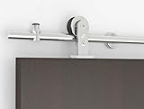 現代ステンレススチールスライドバーンドアハードウェアの木製ドア/ポリッシュクローム仕上げ – legacy-wtシリーズ 6 Feet Rail Length
