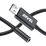 ENVEL ヘッドセットアダプター 3.5mm メス型～USBオス型 チップ内蔵 外付けステレオサウンドカード TRRS 4極 マイク対応 USB～ヘッドホンへのアダプター PS5 PS4 ノートパソコン PCなどに