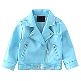 Nice Days（ナイス　ディズ） 子供服 秋冬 コート ジャケット レザージャケット 韓国風 キッズ 革ジャン 男の子 女の子 保温 ライダース PU革 トップス (80)