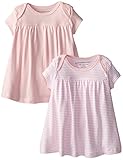 Burt 's Bees Baby – のセット2 Bee Essentials半袖ラップショルダードレス、オーガニック綿100 % カラー: ピンク