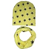 Ochine　ベビー　キッズ　子供　帽子＋マフラー　コットン　二点セット　星柄　超可愛い　男女兼用　保温防寒　撮影用にも　出産祝い　贈り物　フリーサイズ　9色選択