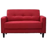 山善 ソファ 2人掛け 組立かんたん 幅115 レッド FRS-115(RD)
